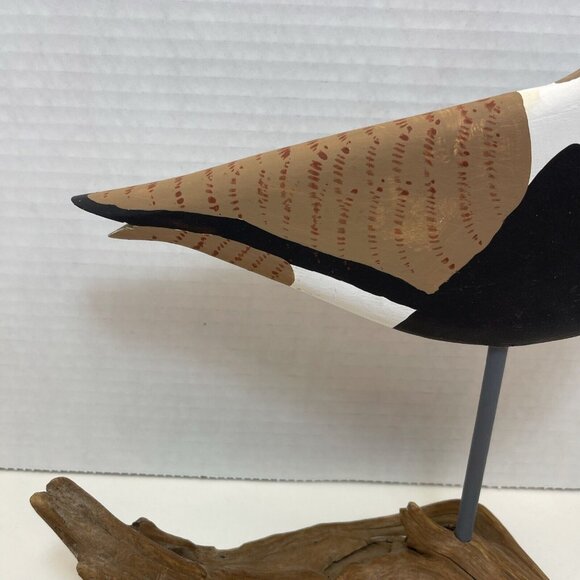 Hand Made Replica Wooden Sculpture Bird Plover Unsigned Black Bellied Plover - Picture 3 of 15